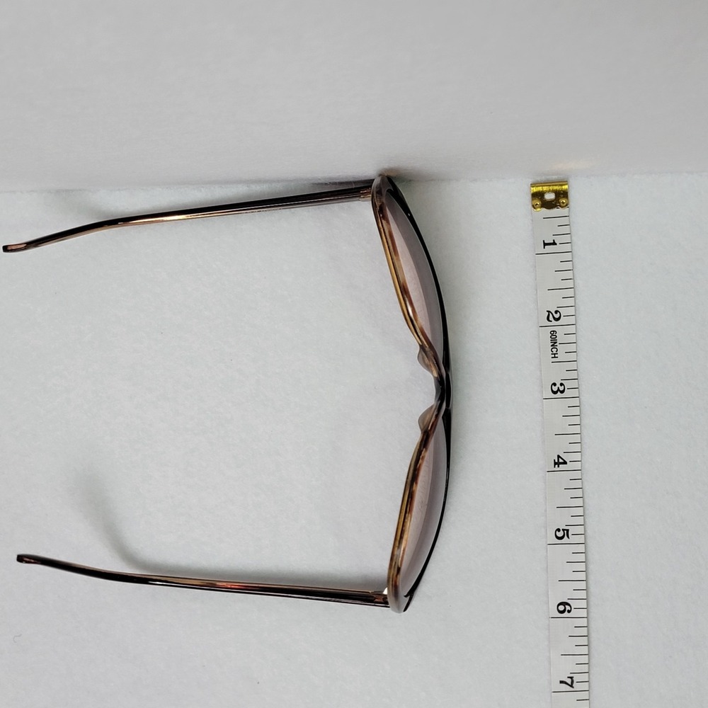 Vintage 1980s Oversized Sunglasses Black Flat Top Brow Tortoise Shell Taiwan ROC - Picture 10 of 11